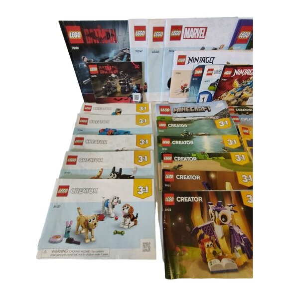 Mixed Lot Of 20 LEGO Instruction Manuals Creator Marvel Ninjago DC Minecraft - Picture 2 of 6